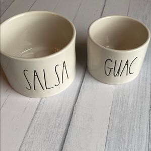 Rae Dunn Cream Salsa and Guac Ceramic Serveware Bowl Set
